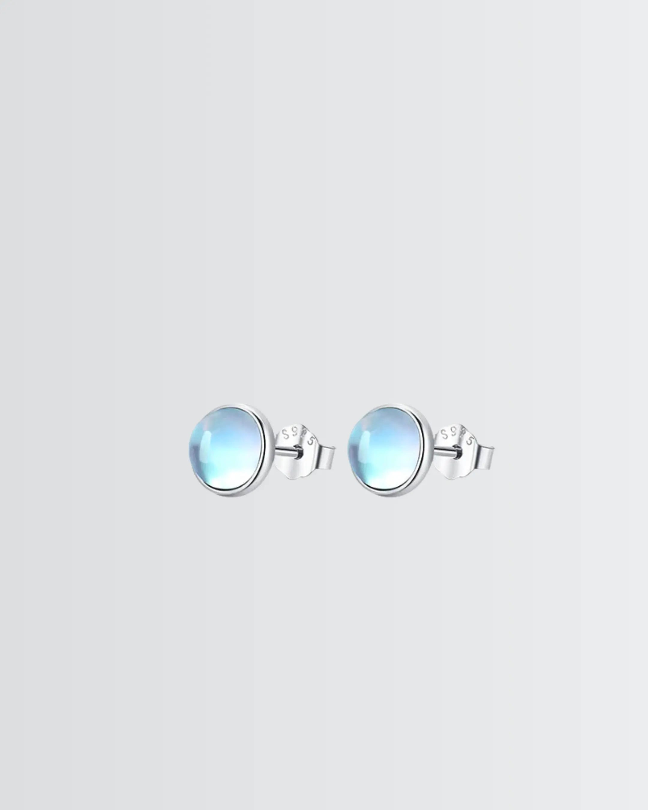 Lunar Glow Studs - Silver Earrings by BLINGLANE