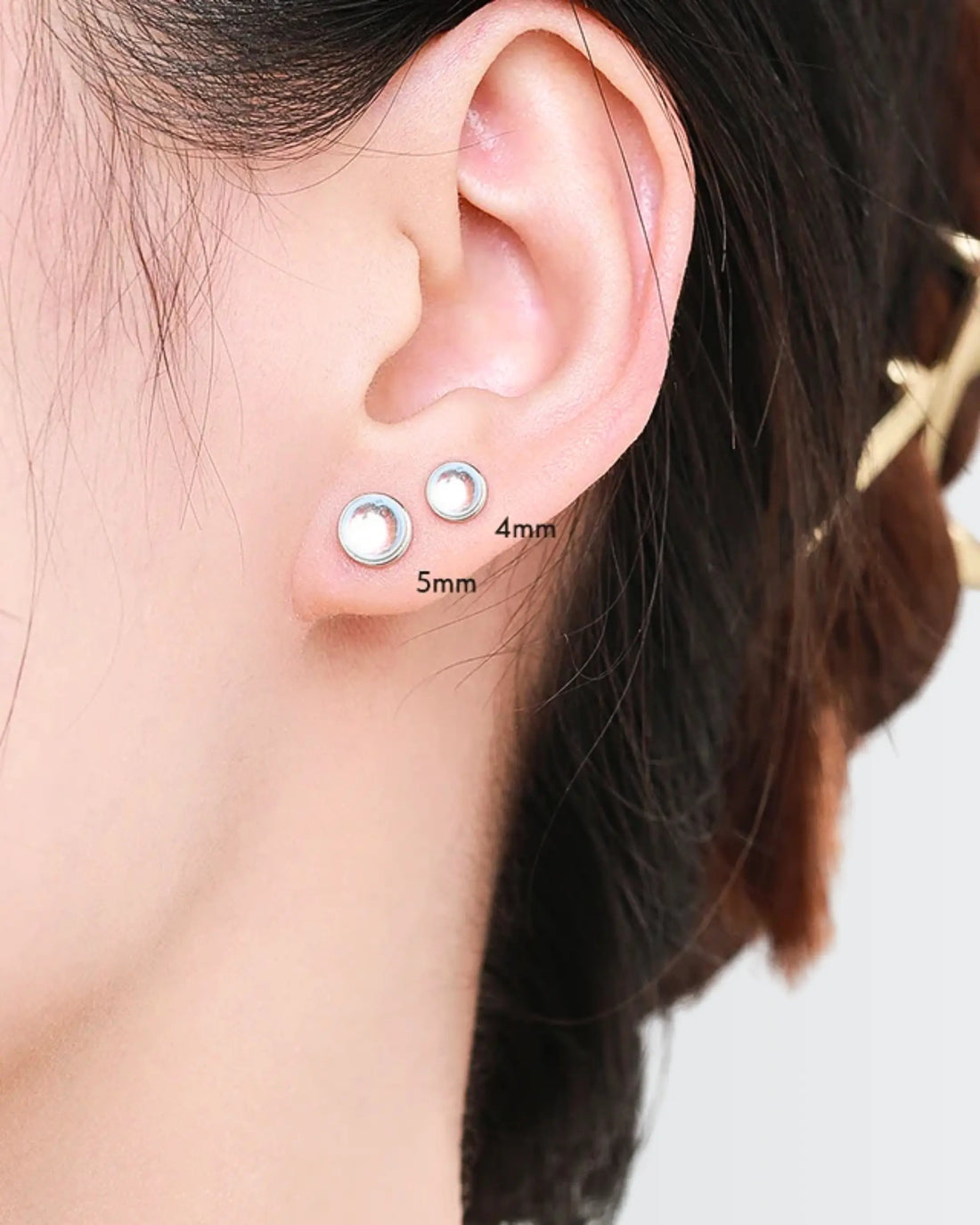 Lunar Glow Studs - Silver Earrings by BLINGLANE