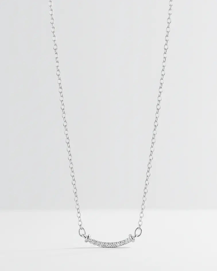 Luxe Line Minimal Necklace - Silver Necklace by BLINGLANE