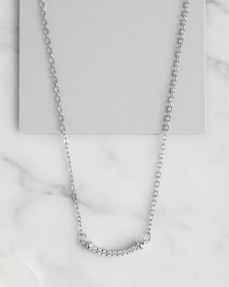 Luxe Line Minimal Necklace - Silver Necklace by BLINGLANE