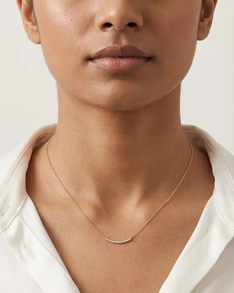Luxe Line Minimal Necklace - Silver Necklace by BLINGLANE