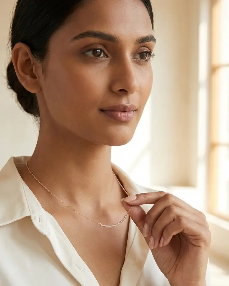 Luxe Line Minimal Necklace - Silver Necklace by BLINGLANE