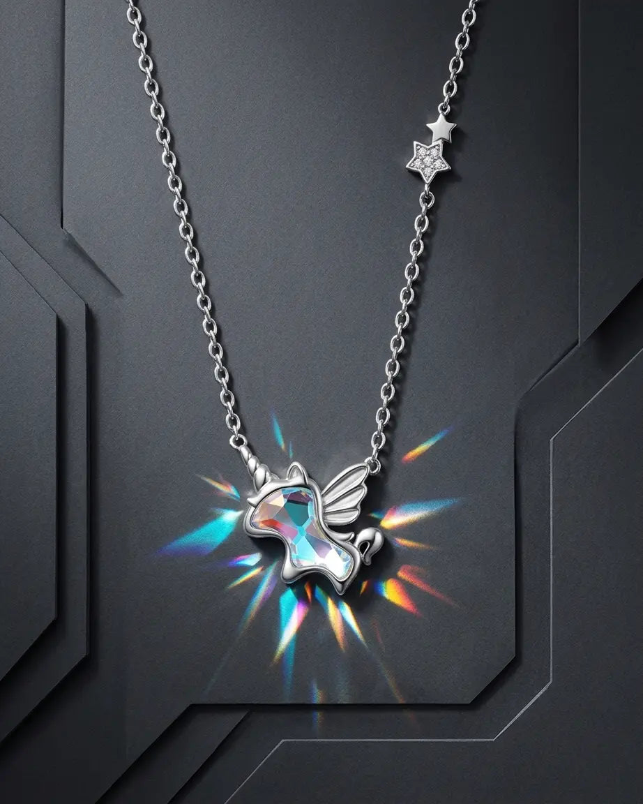 Magic in Motion Unicorn Necklace - Silver Necklace by BLINGLANE
