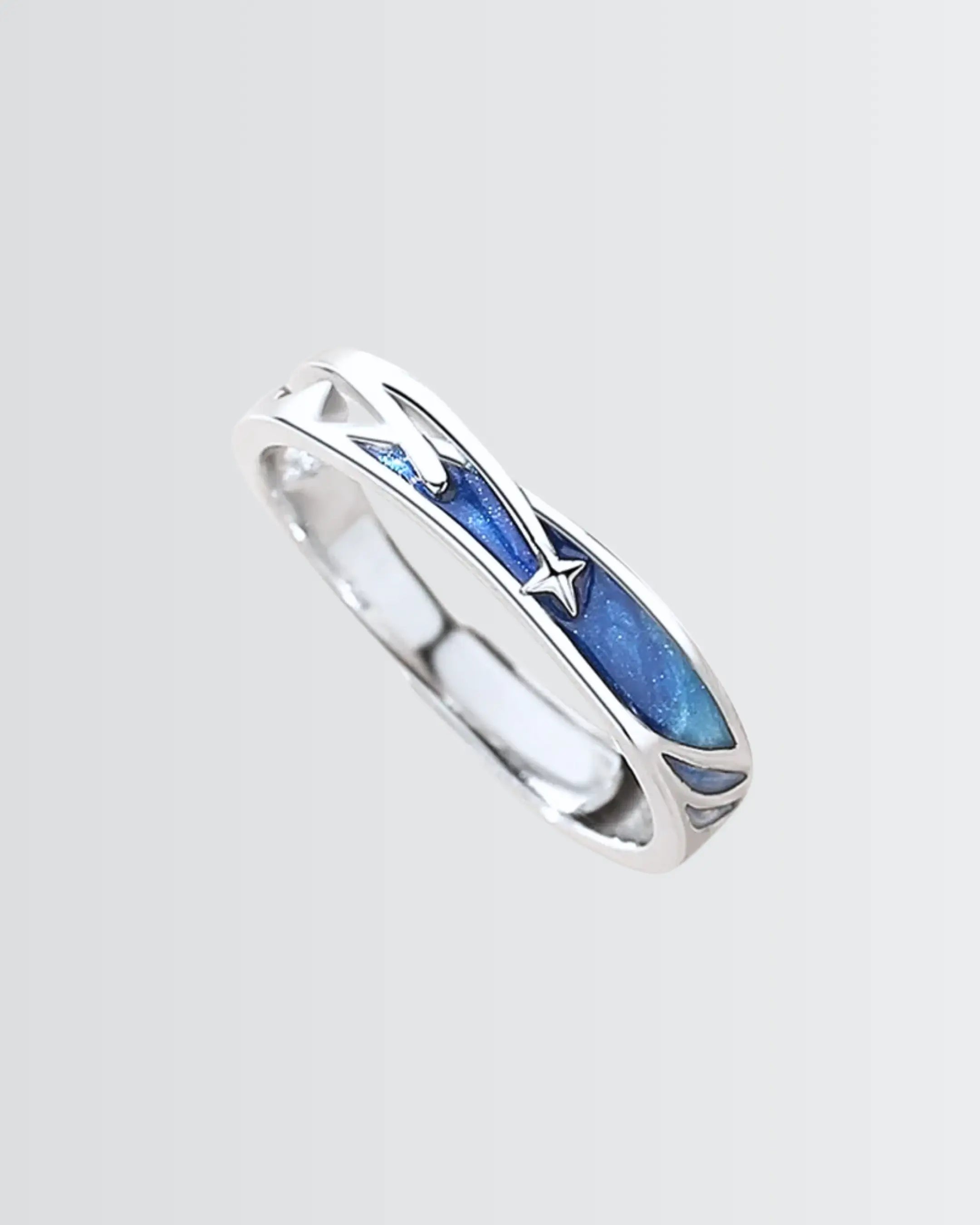 Midnight Comet Love Bands - Silver Ring by BLINGLANE