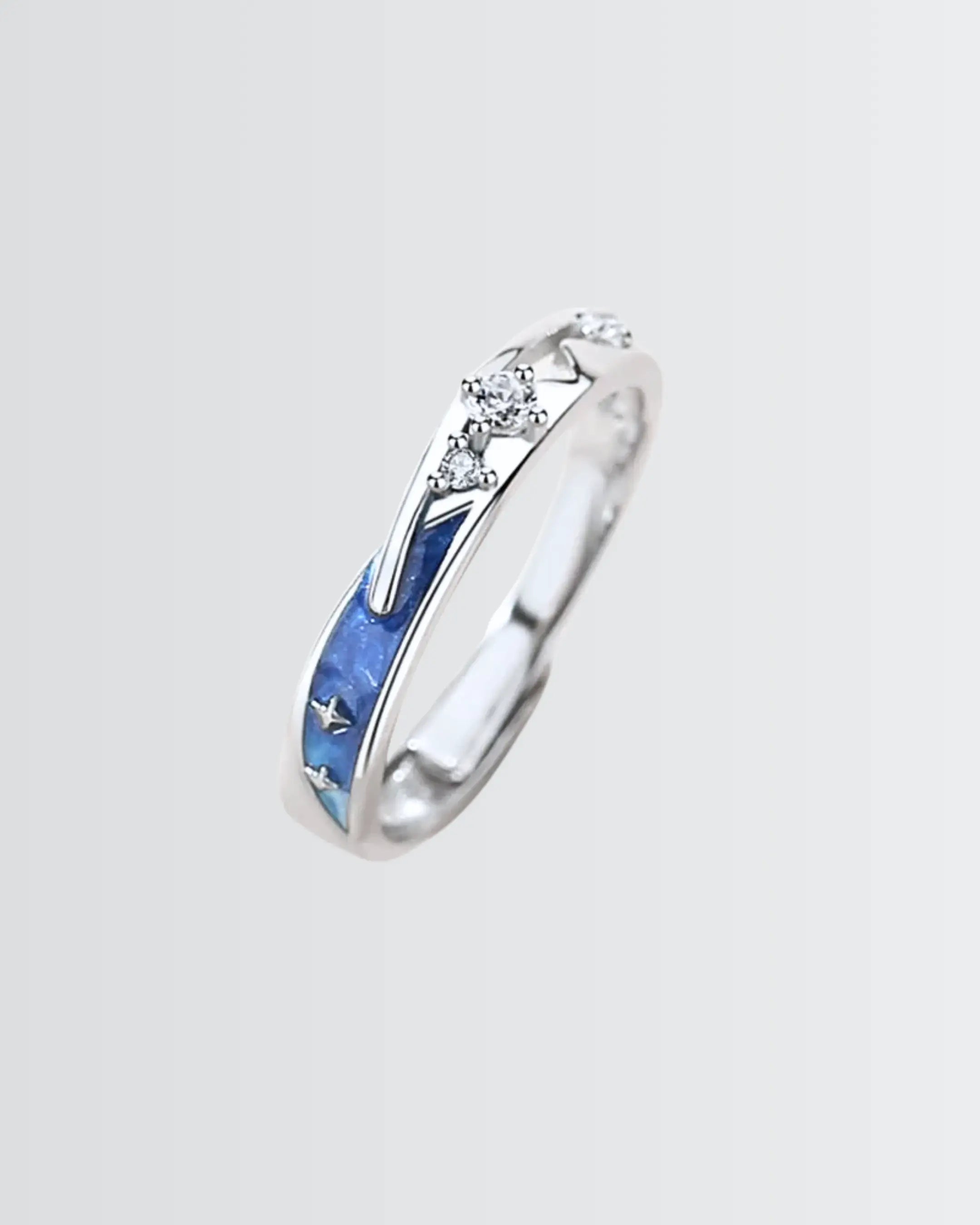 Midnight Comet Love Bands - Silver Ring by BLINGLANE