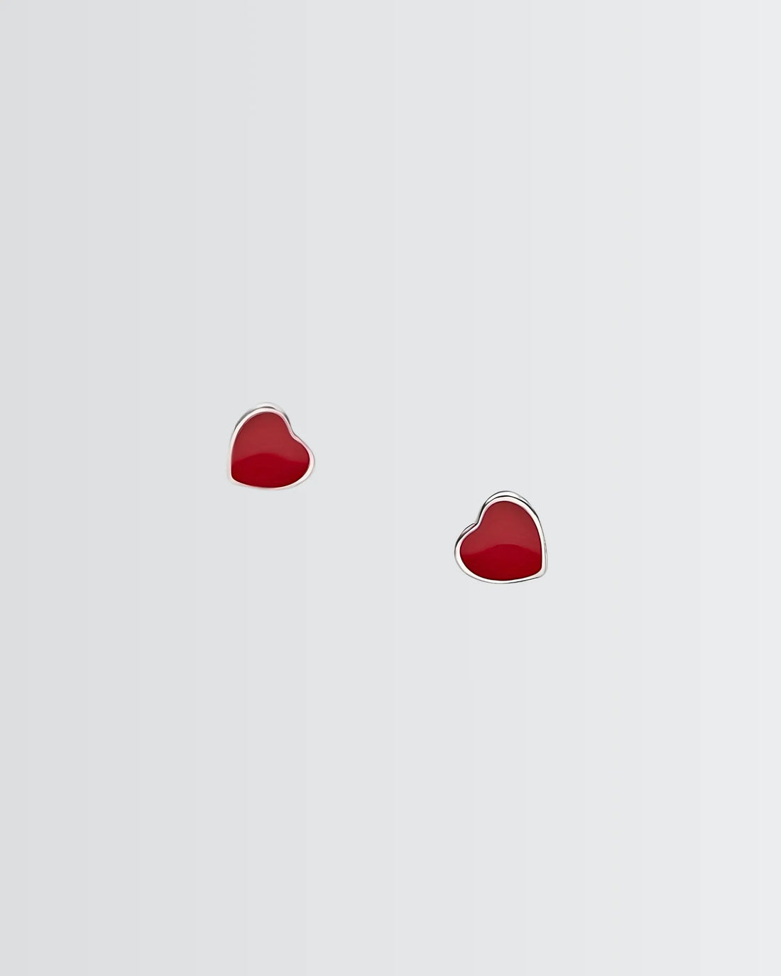 Minimal Heart Studs - Silver Earrings by BLINGLANE