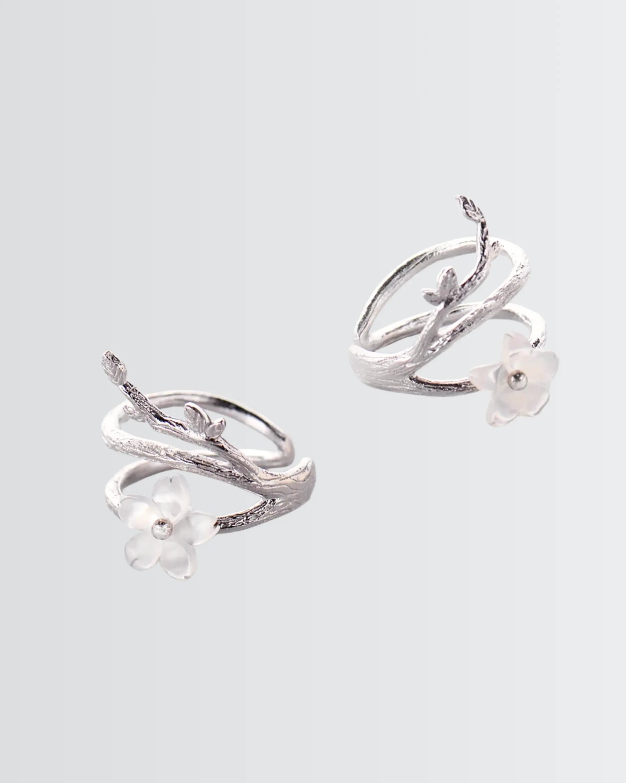 Morning Dewdrop Ear Cuffs - Silver Earrings by BLINGLANE