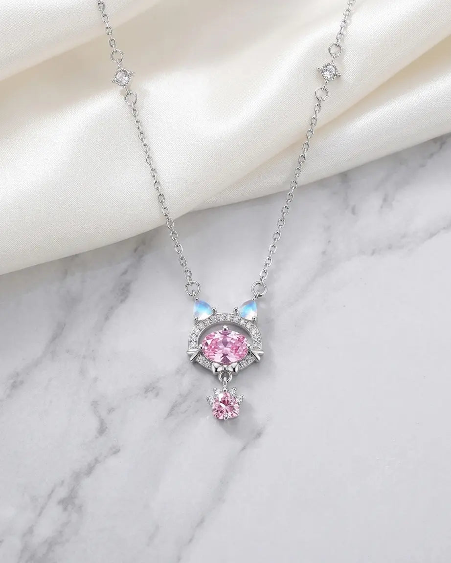 My Heart Meows For You Necklace - Silver Necklace by BLINGLANE