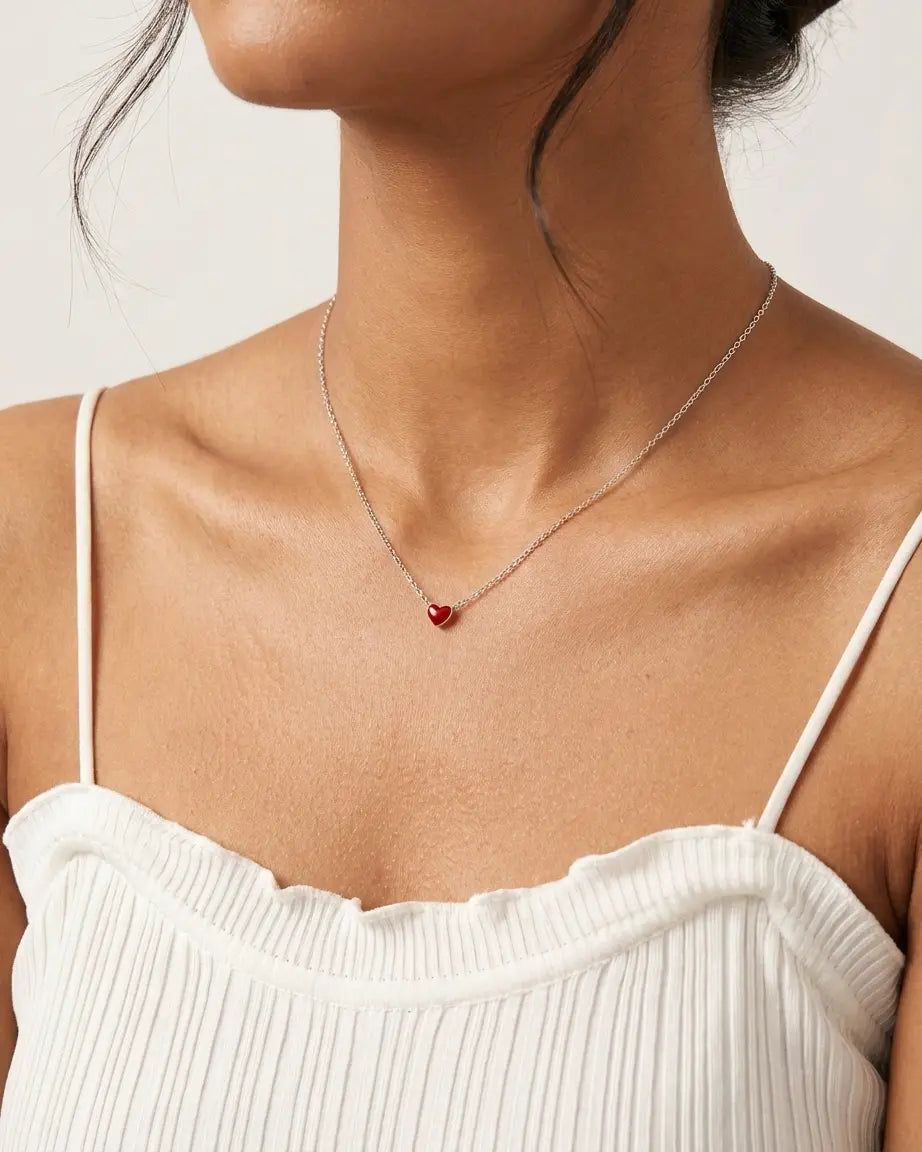 My Little Heart Minimal Necklace - Silver Necklace by BLINGLANE