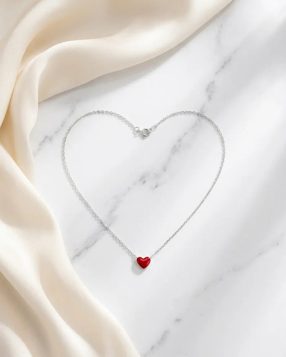 My Little Heart Minimal Necklace - Silver Necklace by BLINGLANE