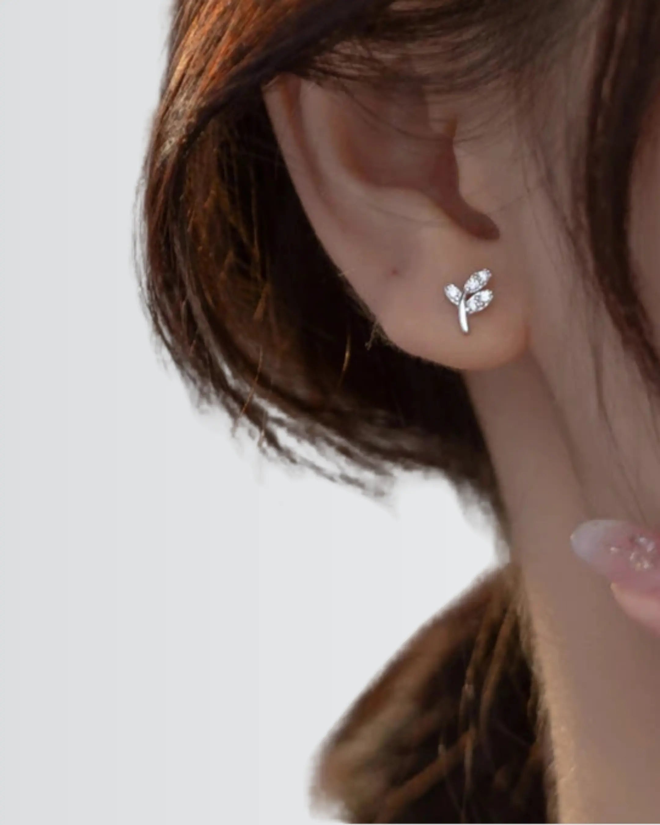 My Little Leaf Studs - Silver Earrings by BLINGLANE