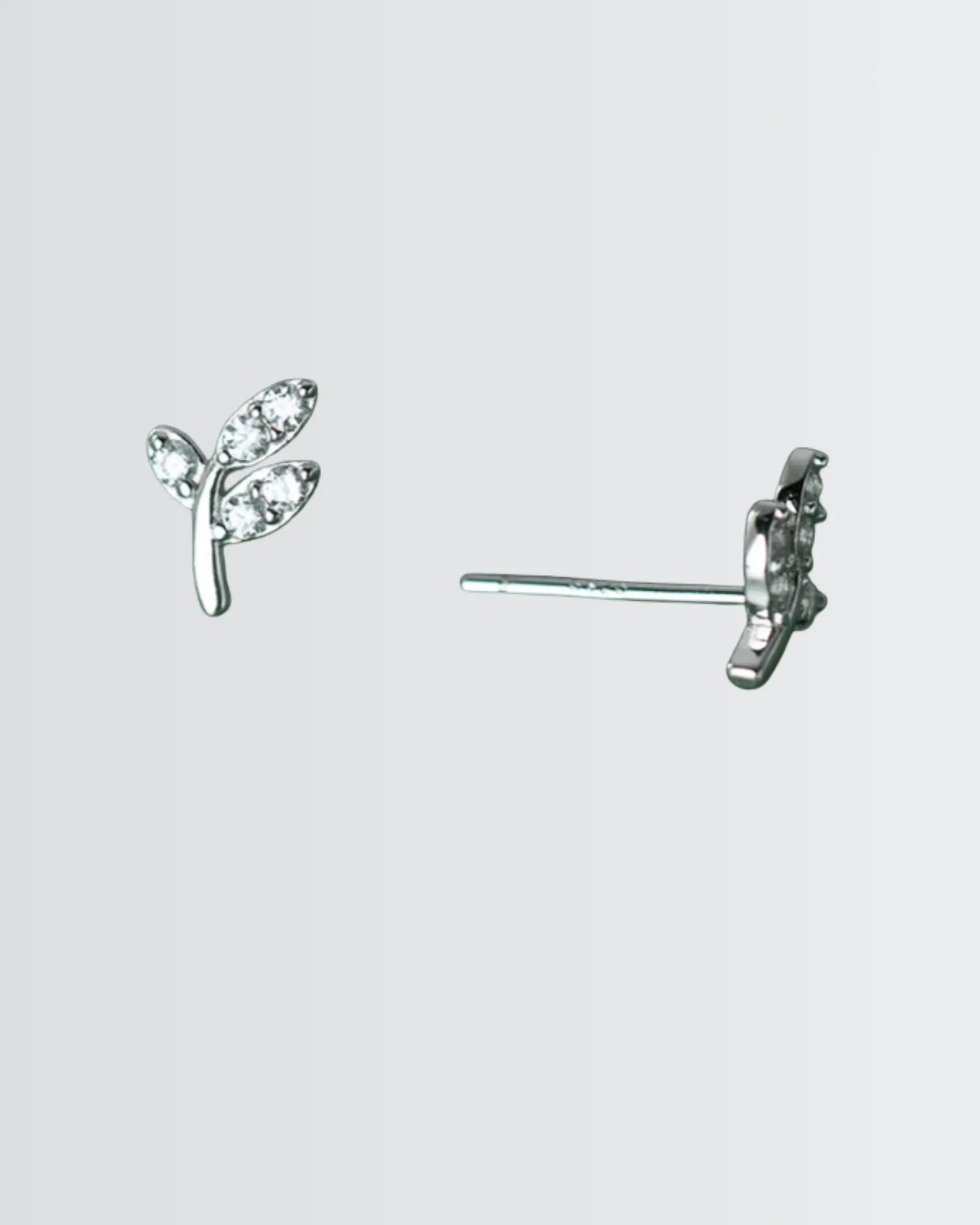 My Little Leaf Studs - Silver Earrings by BLINGLANE
