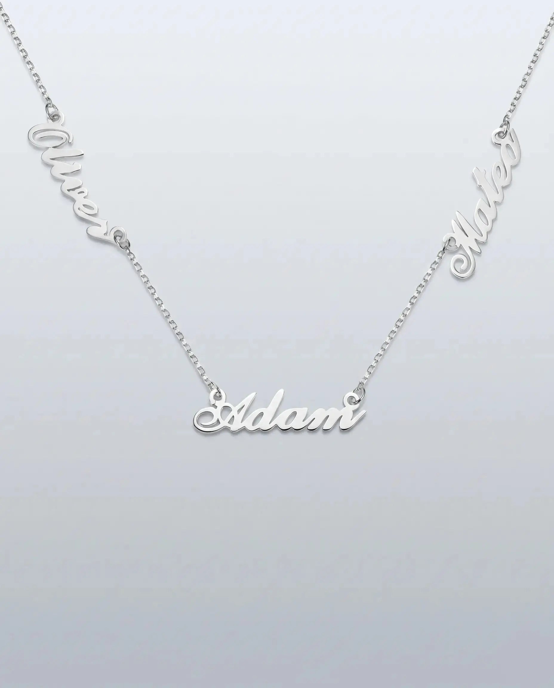 Personalize Three Names Necklace - Silver Necklace by BLINGLANE