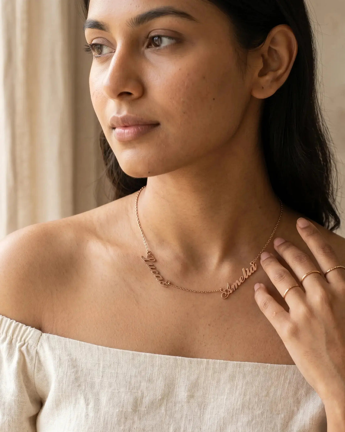 Personalize Two Names Necklace - Silver Necklace by BLINGLANE
