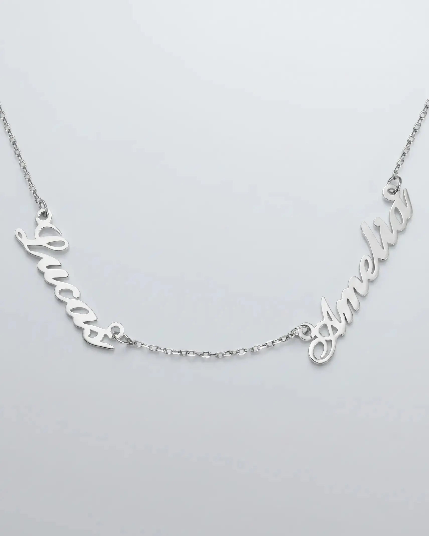 Personalize Two Names Necklace - Silver Necklace by BLINGLANE