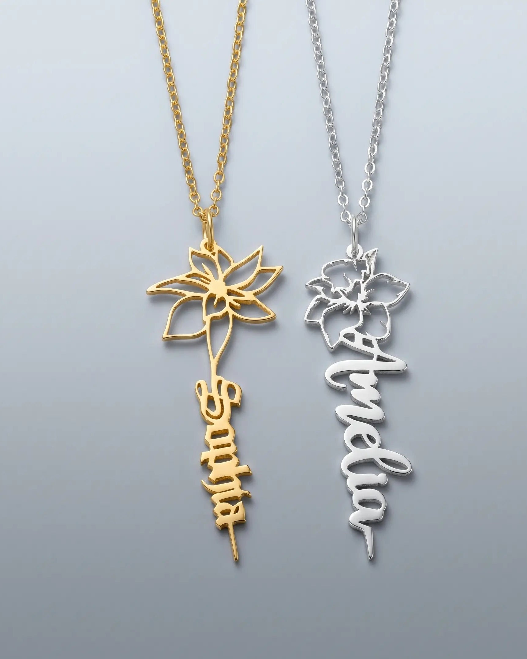 Personalize Your Name & Birth Flower Necklace-Tailor - Fashion Necklace by BLINGLANE