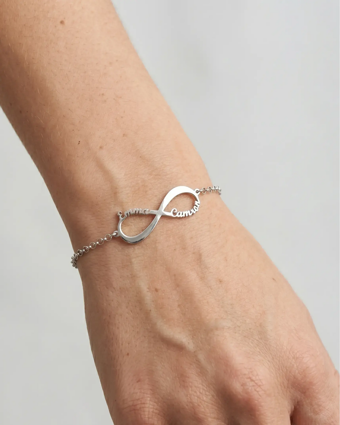 Personalize Your Names Infinity Bracelet - Silver Bracelet by BLINGLANE