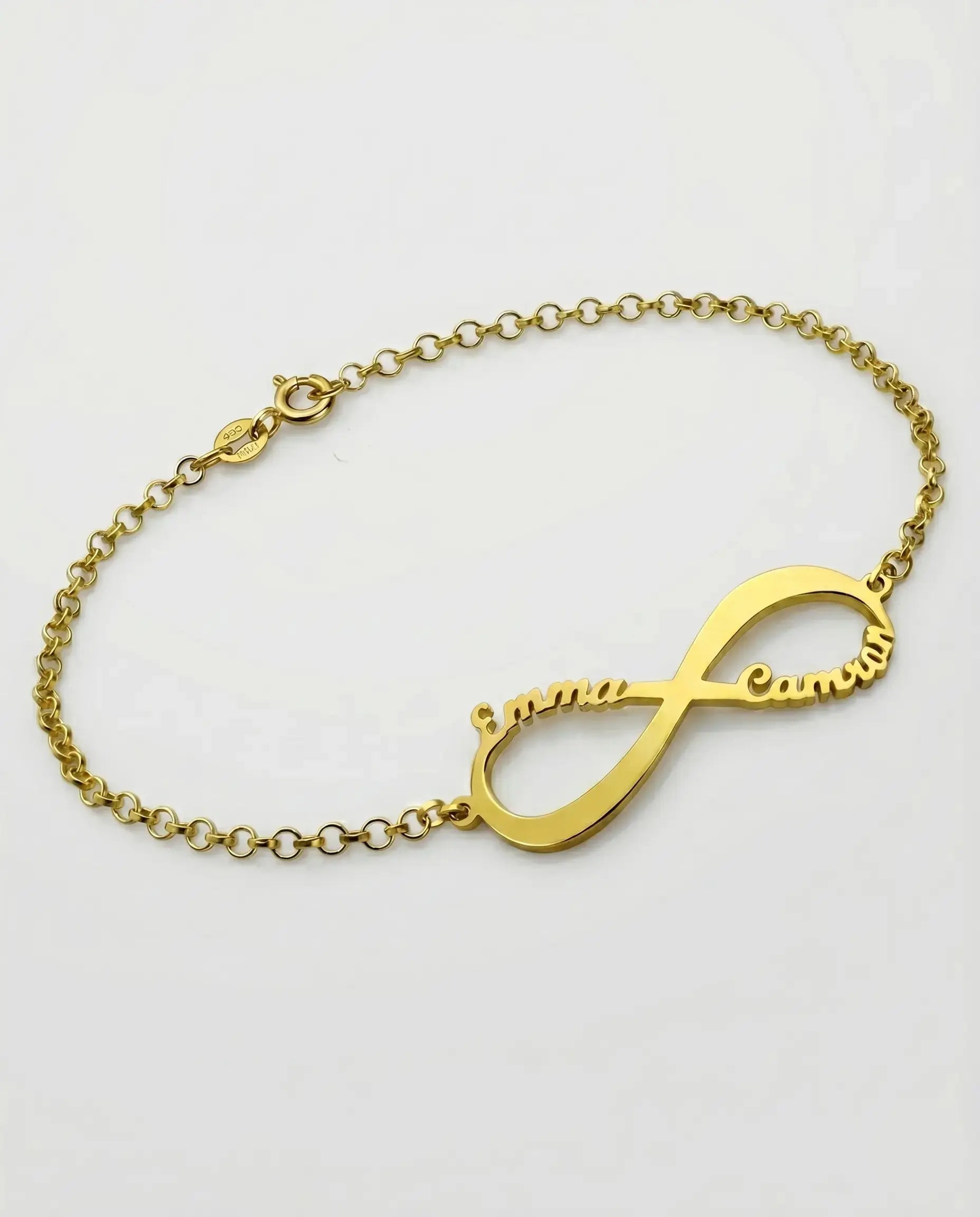 Personalize Your Names Infinity Bracelet - Silver Bracelet by BLINGLANE