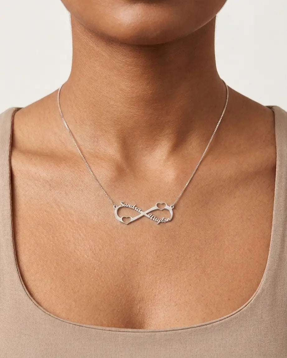 Personalize Your Names Infinity Heart Necklace - Fashion Necklace by BLINGLANE