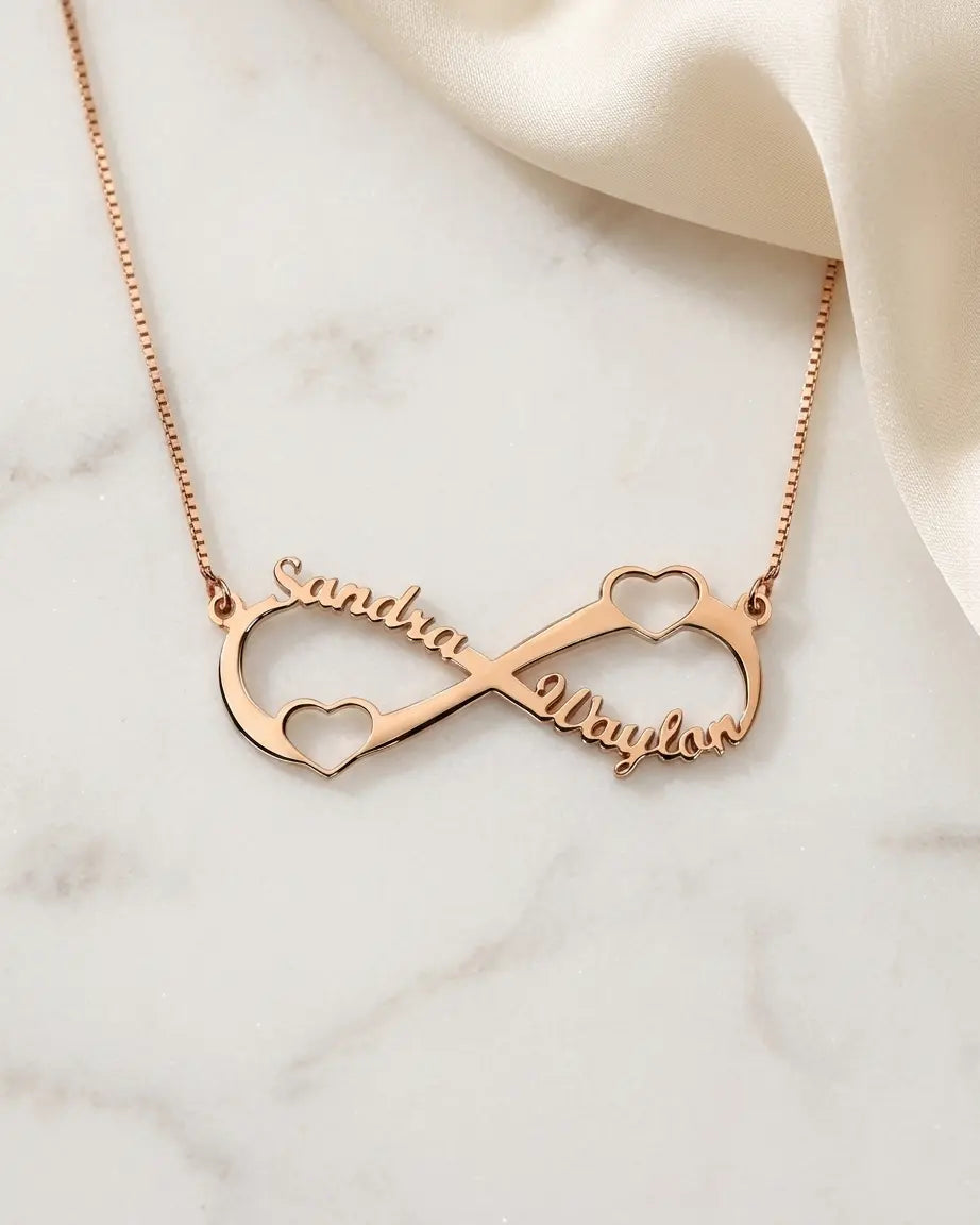 Personalize Your Names Infinity Heart Necklace - Fashion Necklace by BLINGLANE