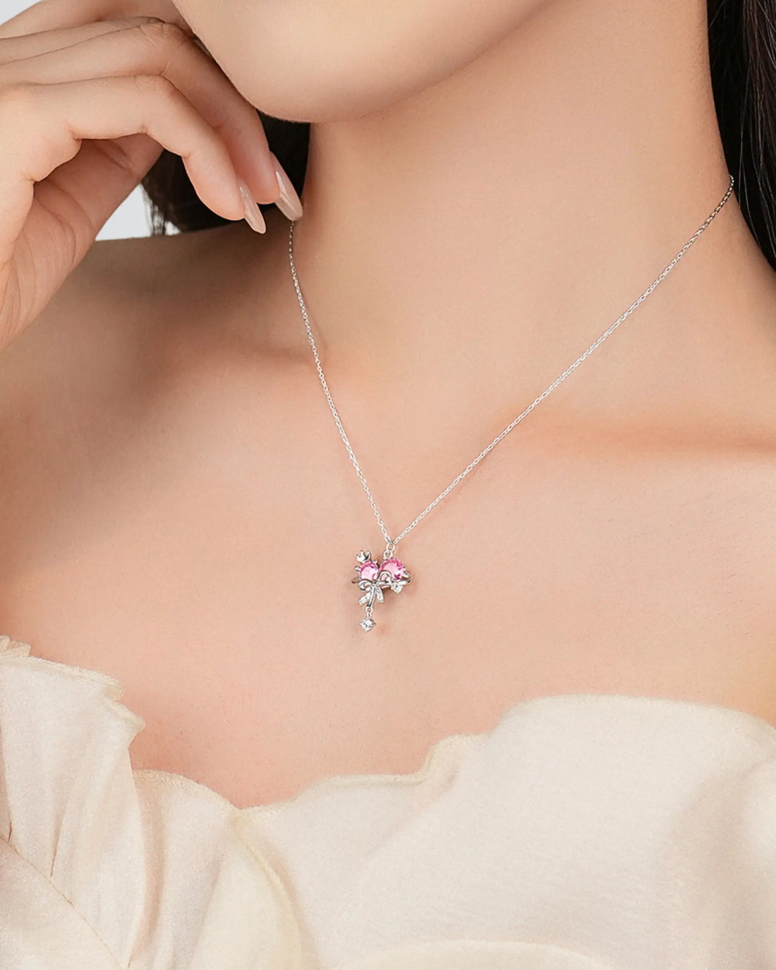 Pretty In Bling Necklace - Silver Necklace by BLINGLANE