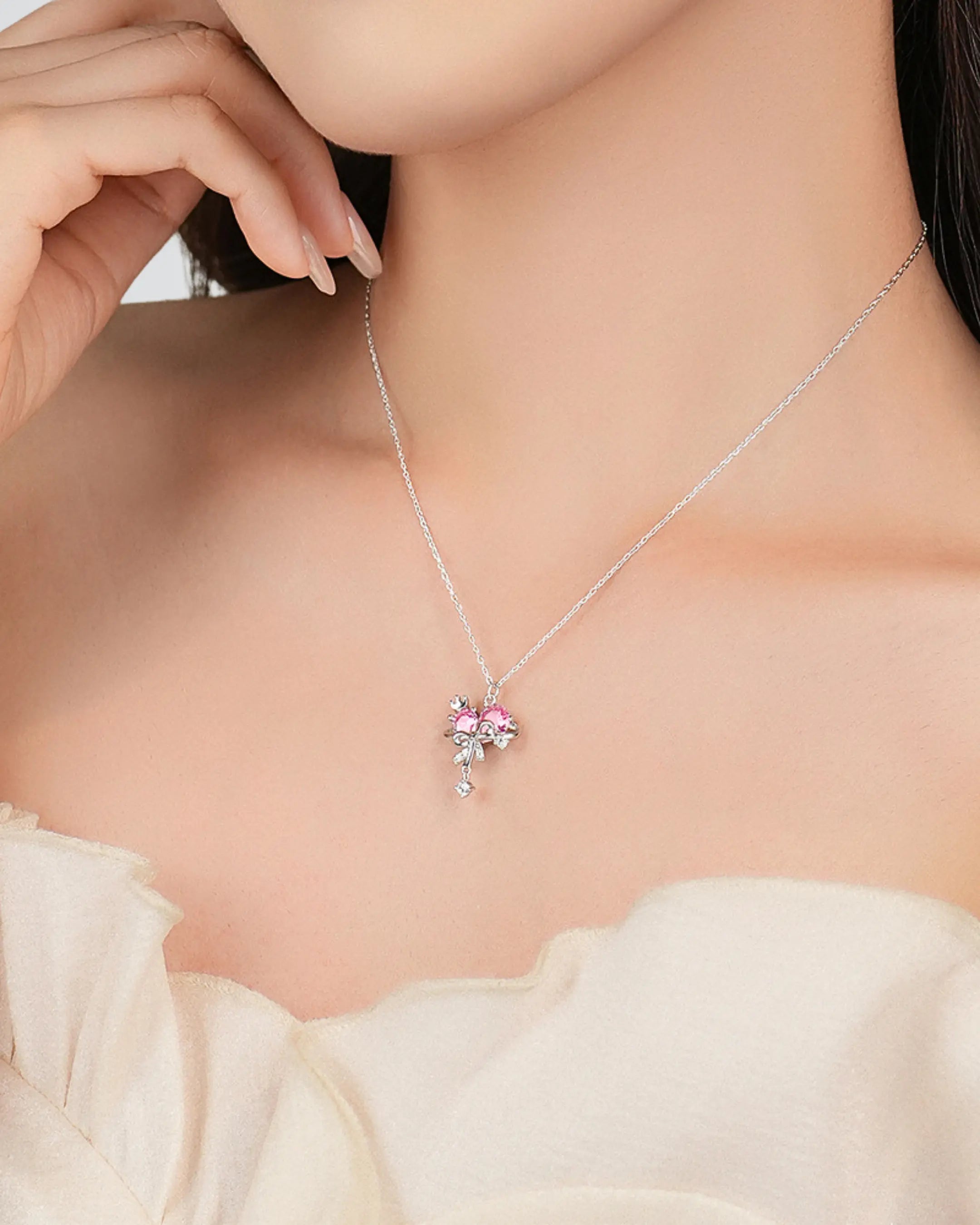 Pretty In Bling Necklace - Silver Necklace by BLINGLANE