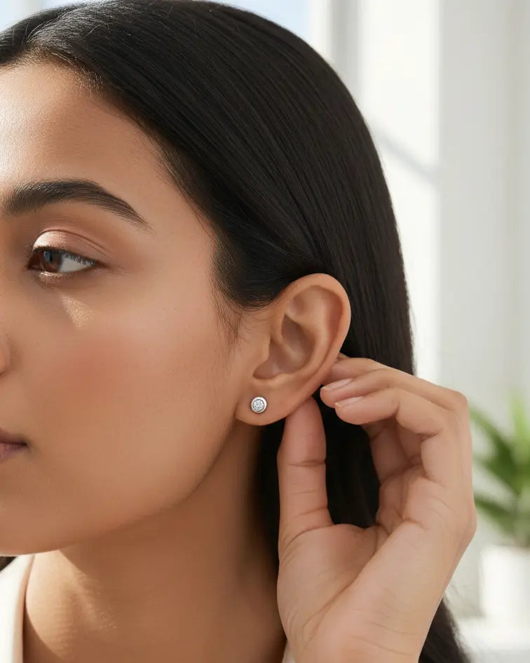Purely Polished Minimal Studs - Silver Earrings by BLINGLANE