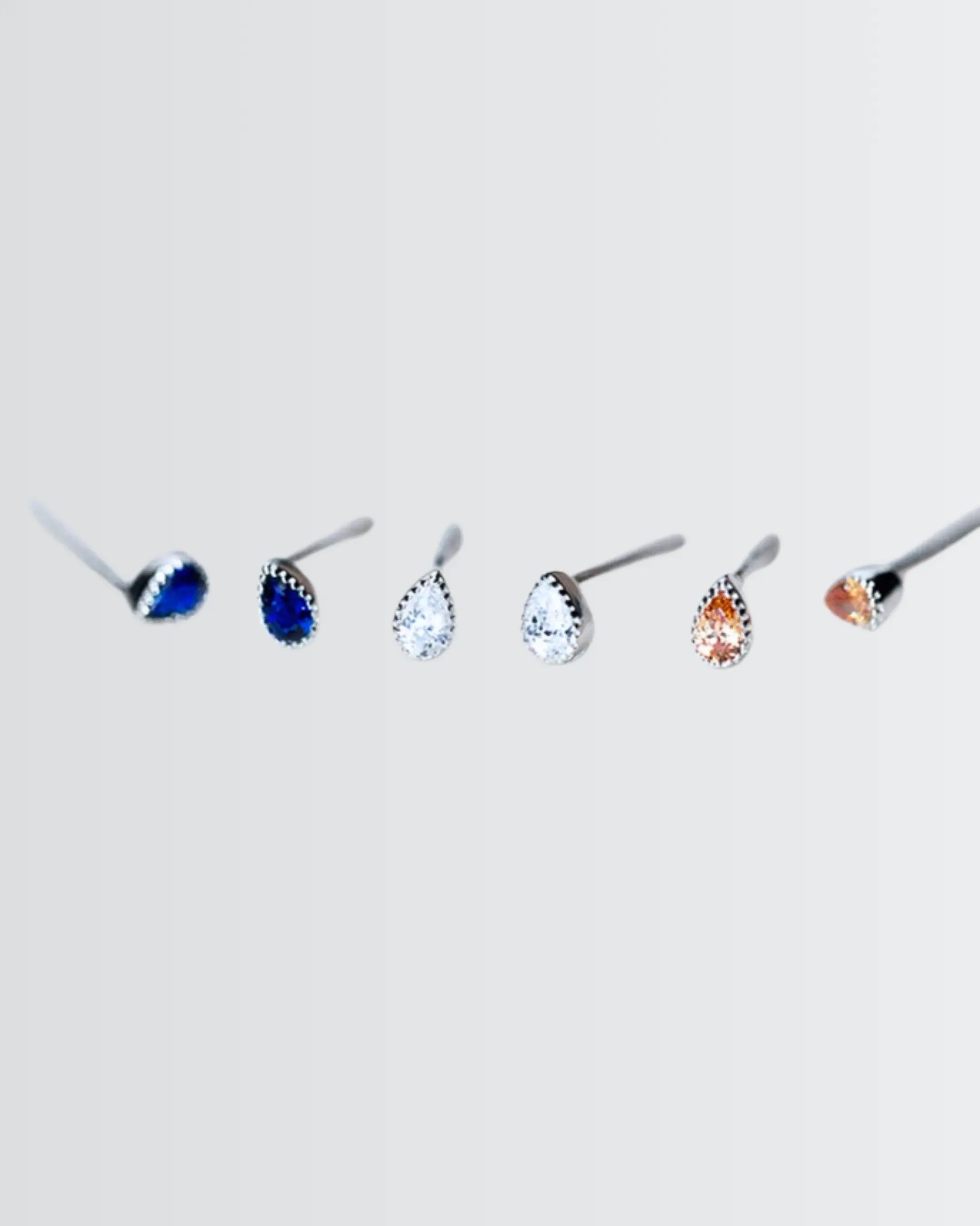 Radiant Teardrop Mini Studs - Silver Earrings by BLINGLANE