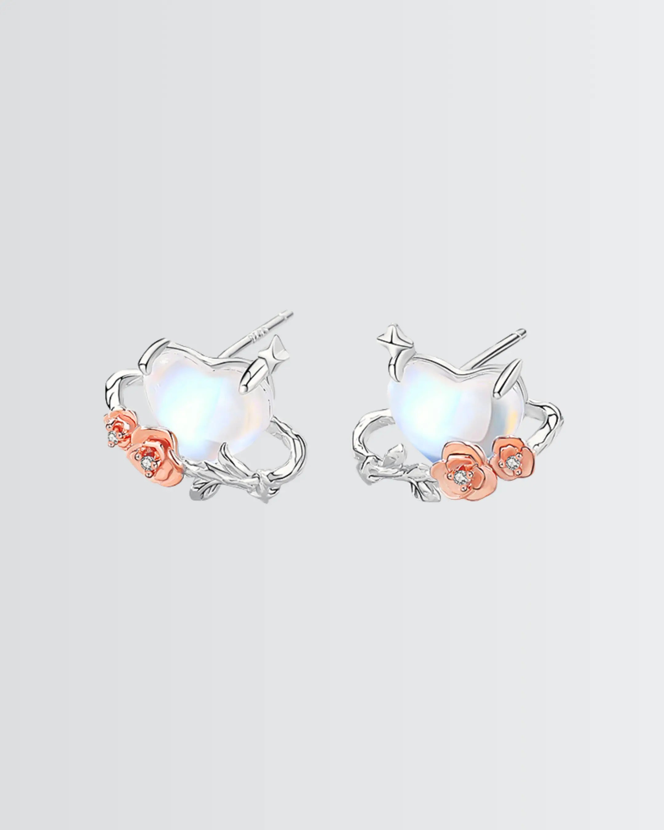 Rosette Romance Studs - Silver Earrings by BLINGLANE