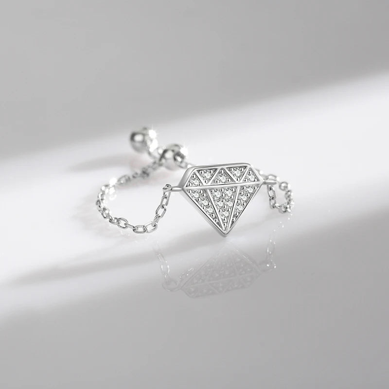 Sparkling Diamond Chain Ring