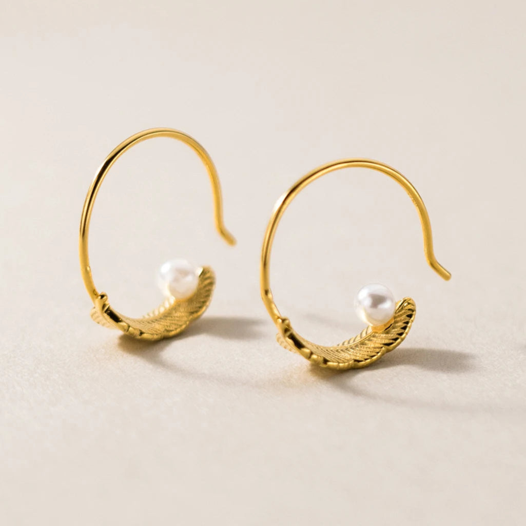 Exquisite Pearl Hoops