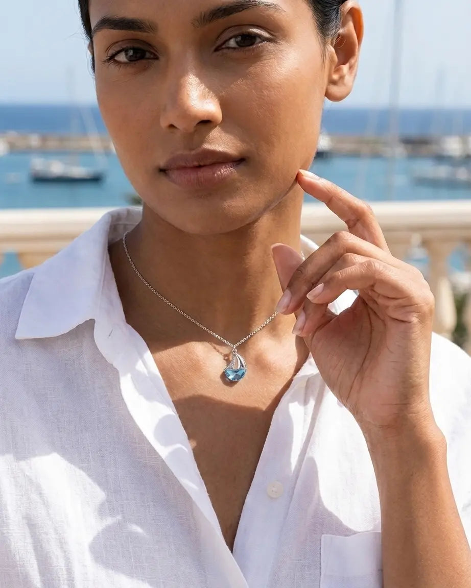 Sail Away With Me Necklace - Silver Necklace by BLINGLANE