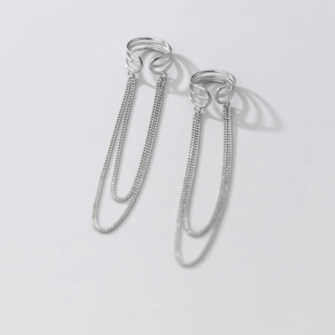 Gleam Chain Cuff Earrings