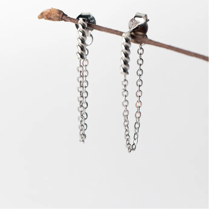 Twisted Spark Chain Earrings
