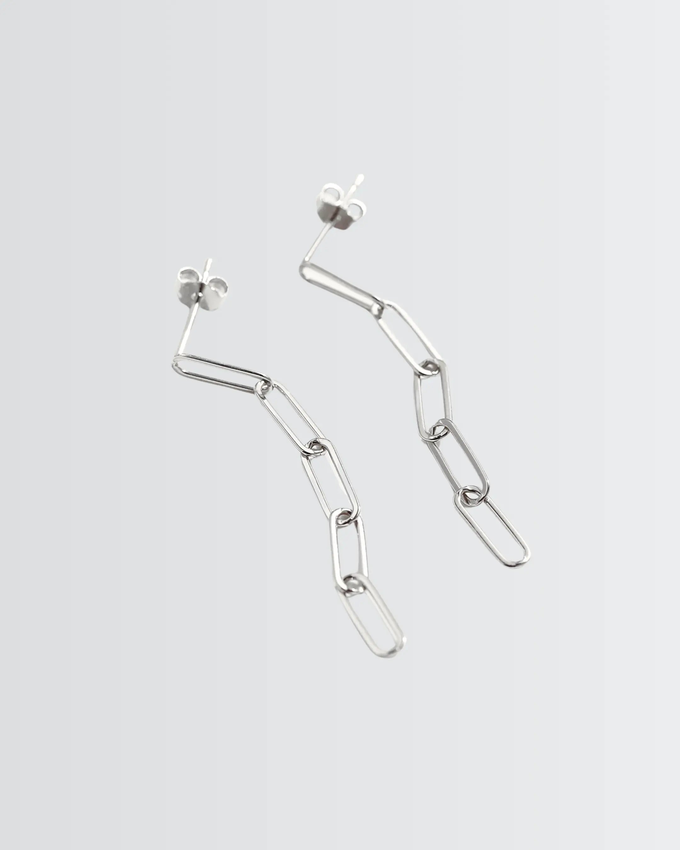 Shimmer Series Link Earrings - Silver Earrings by BLINGLANE