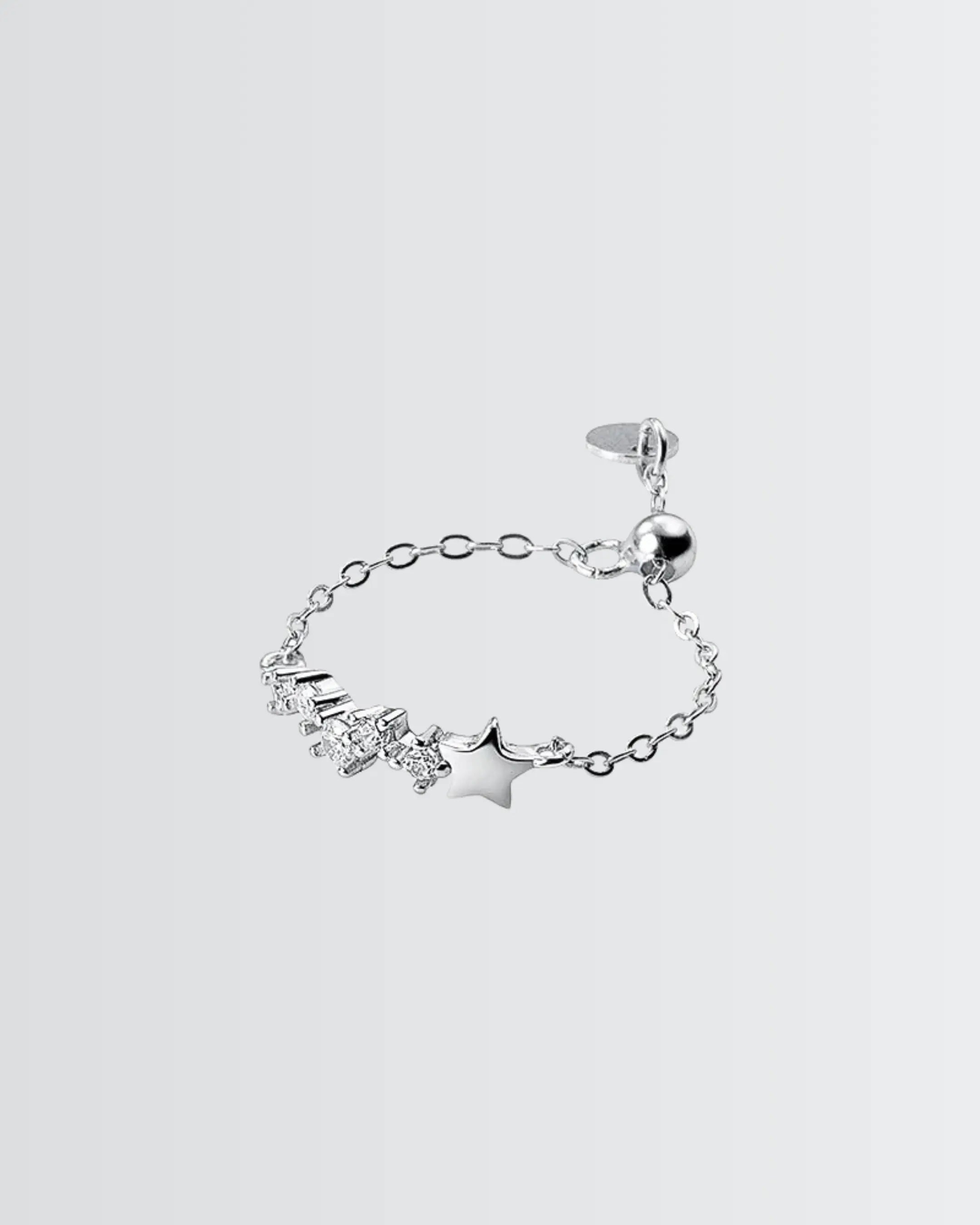 Shining Star Chain Ring - Silver Ring by BLINGLANE