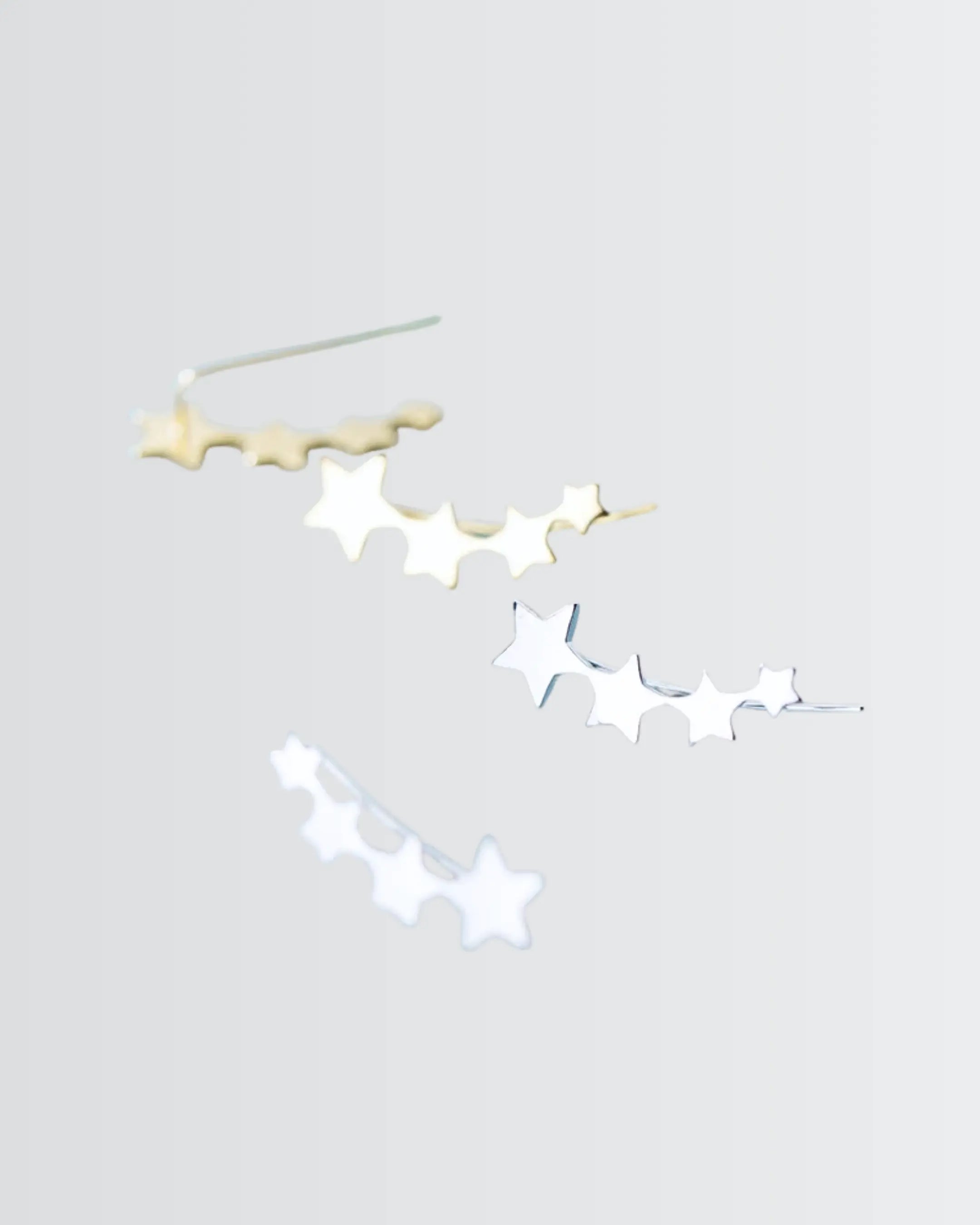 Shooting Stars Ear Climbers - Silver Earrings by BLINGLANE