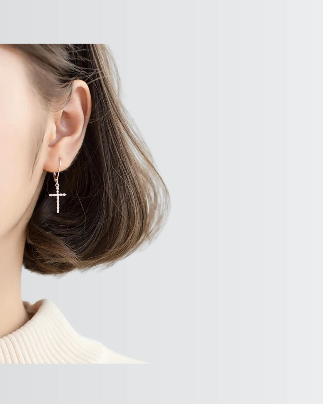 Sleek Cross Minimal Earrings - Silver Earrings by BLINGLANE