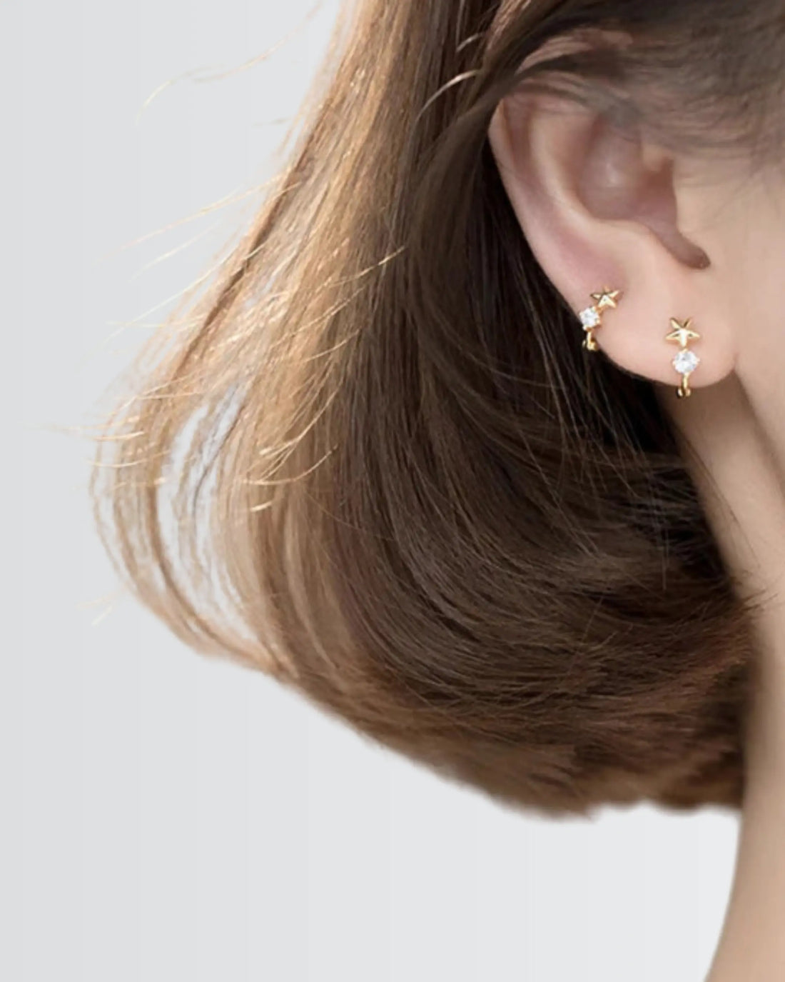 Starry Shine Mini Hoops - Silver Earrings by BLINGLANE