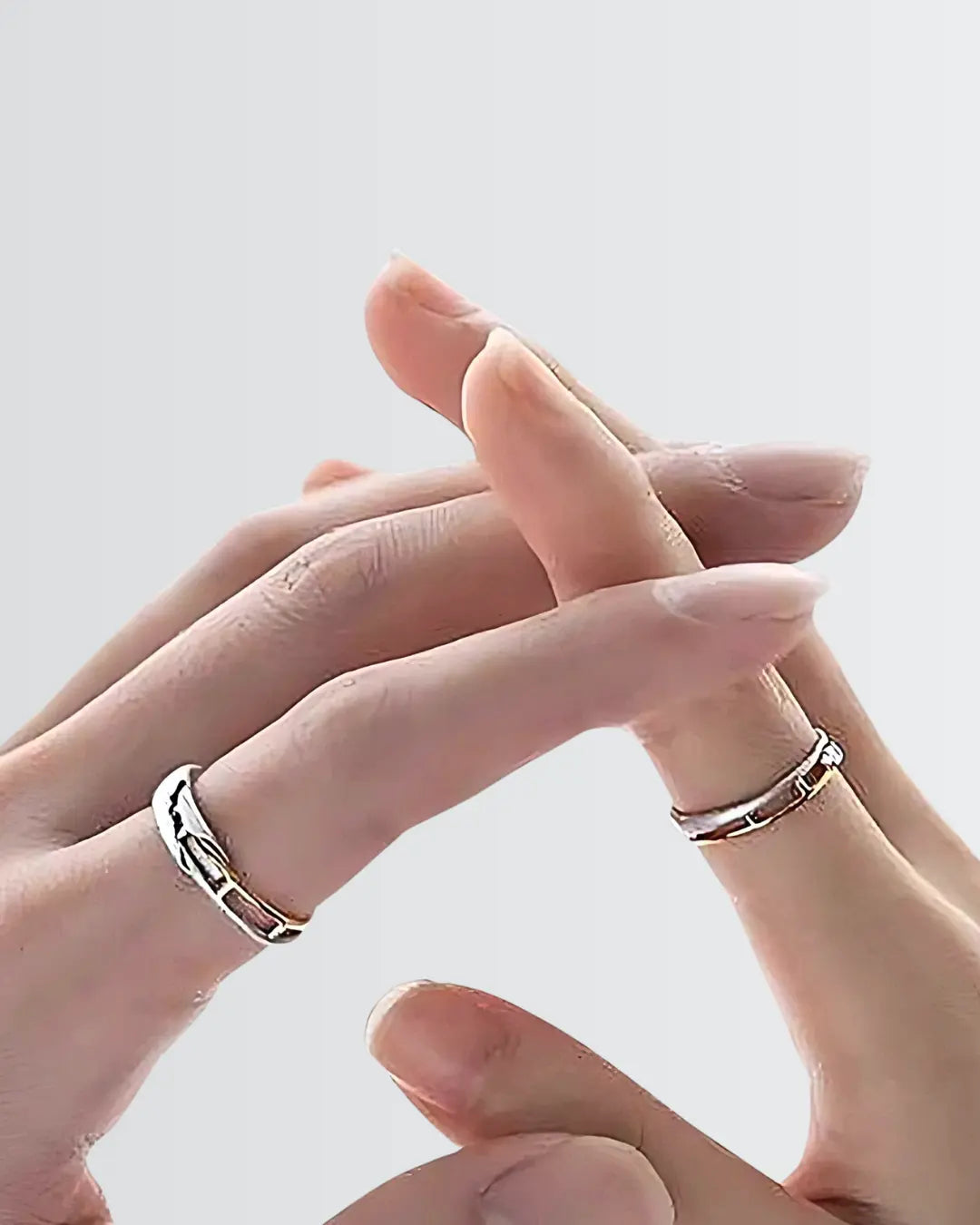 Stay On Track Together Love Bands - Silver Rings by BLINGLANE