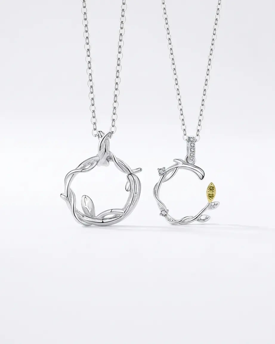 Tangled In Love Forever Couple Necklace - Silver Necklace by BLINGLANE