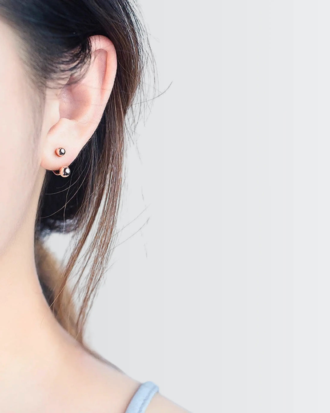 The Beaded Affair Minimal Studs - Silver Earrings by BLINGLANE