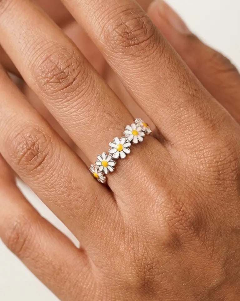 The Blooming Daisy Ring - Silver Ring by BLINGLANE