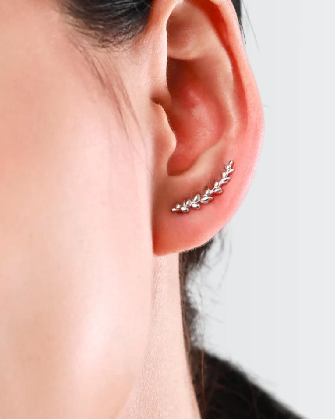 Tiny Twig Ear Climbers - Silver Earrings by BLINGLANE