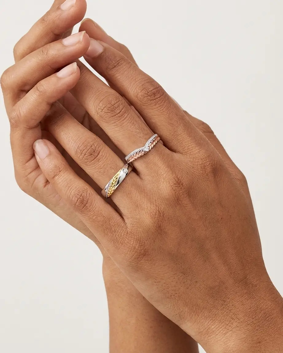 Together in Shine Love Bands - Silver Ring by BLINGLANE