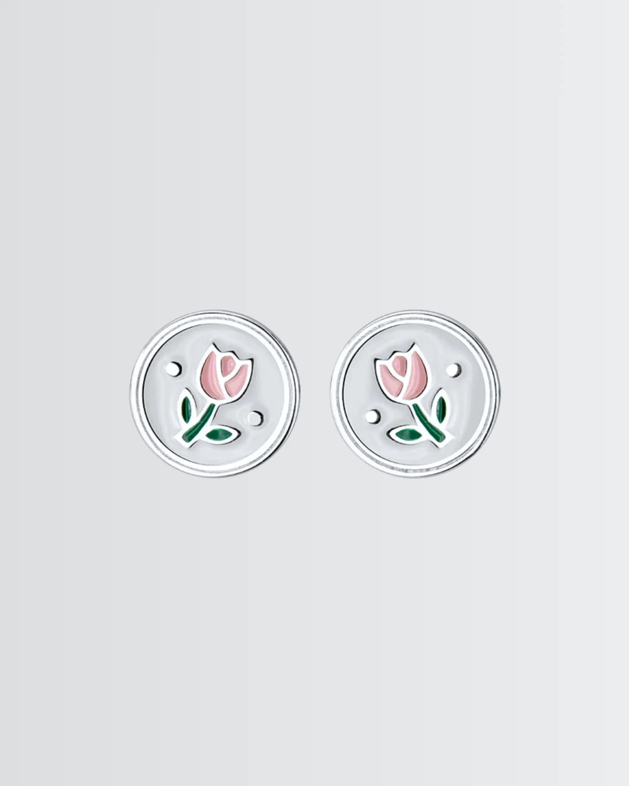 Tulip Bloom Stud - Silver Earrings by BLINGLANE