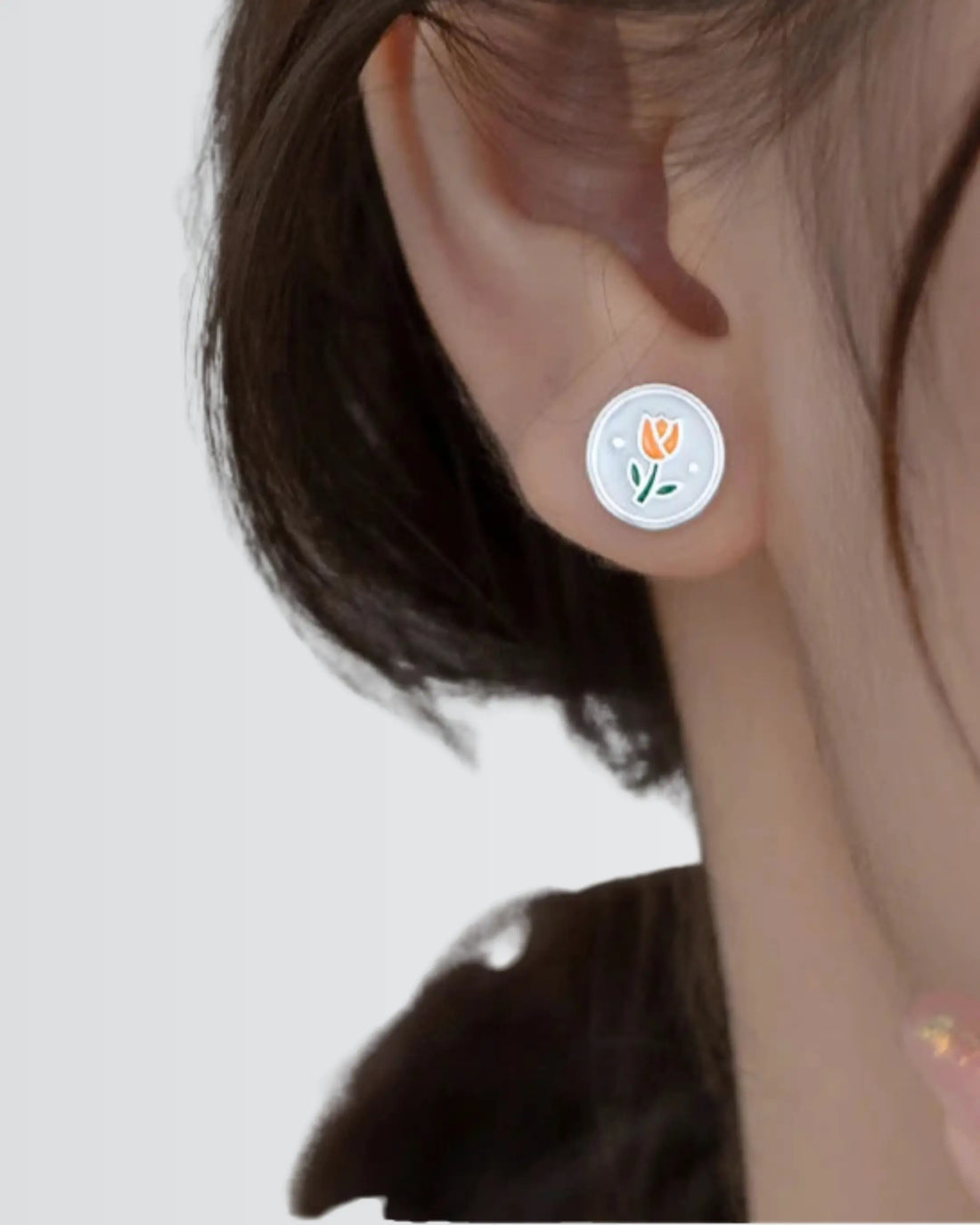 Tulip Bloom Stud - Silver Earrings by BLINGLANE