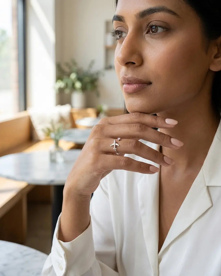 Wanderlust Minimal Ring - Silver Ring by BLINGLANE