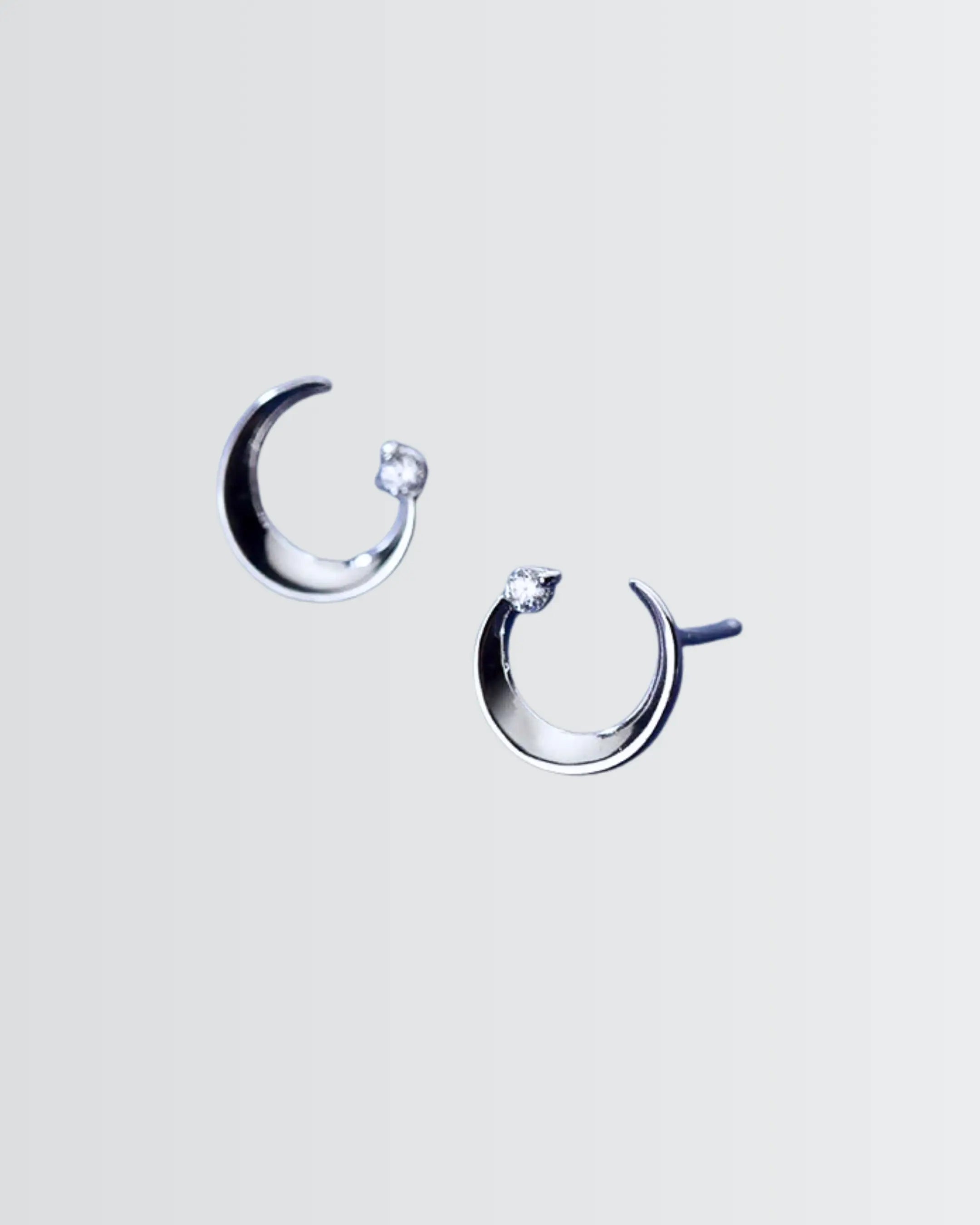 Wear The Curve Minimal Studs - Silver Earrings by BLINGLANE