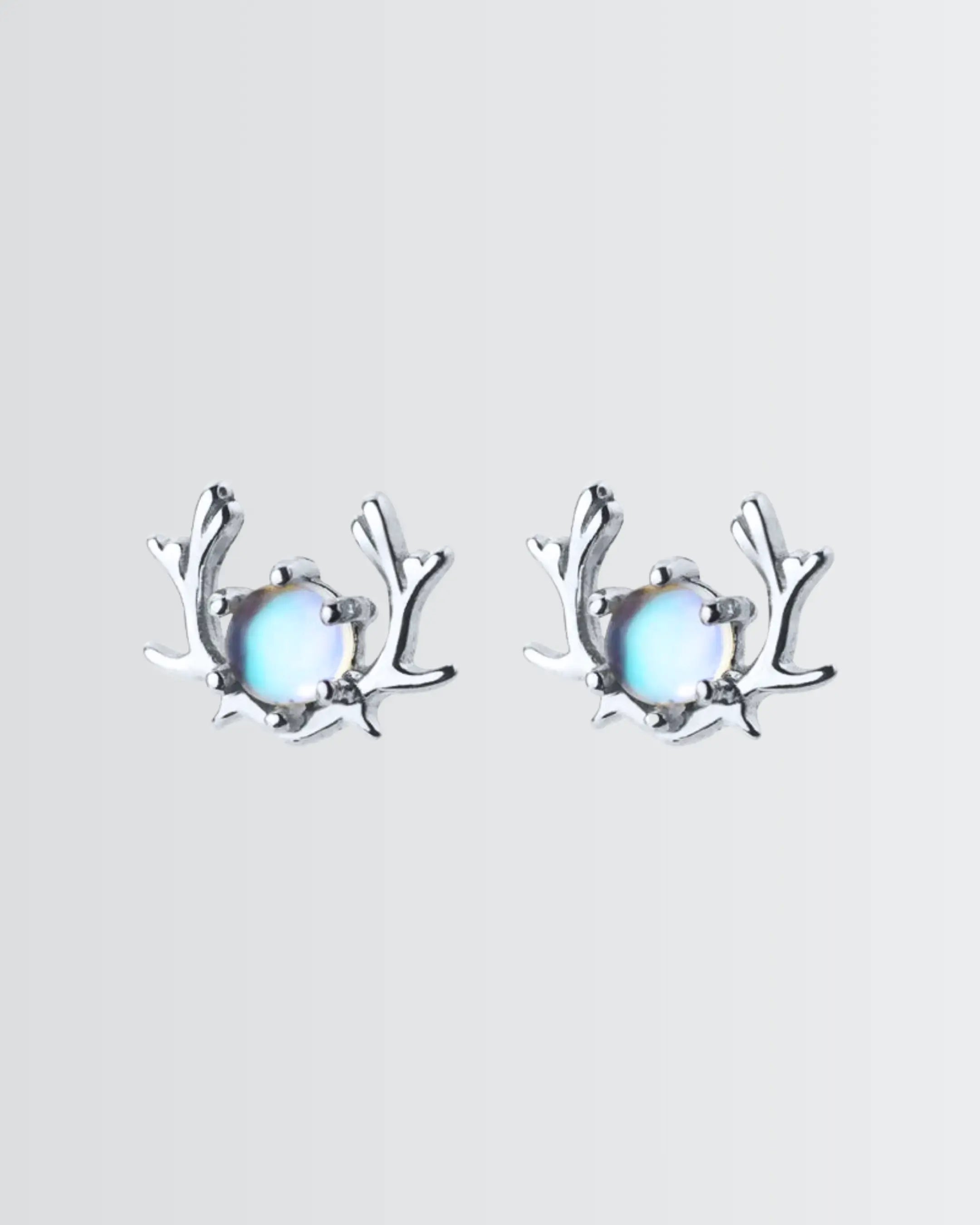 Wildlight Antlers Tiny Studs - Silver Earrings by BLINGLANE